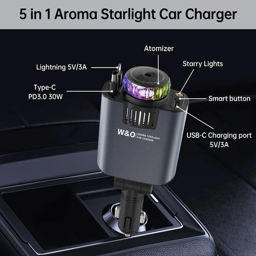 5-in-1 Smart Car Diffuser Charger