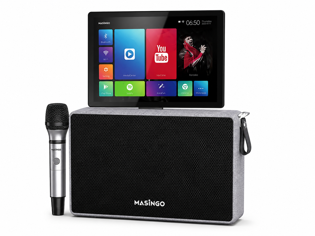Masingo Alto X6 Karaoke Machine – Bluetooth Speaker with Tablet & 2 Wireless Microphones